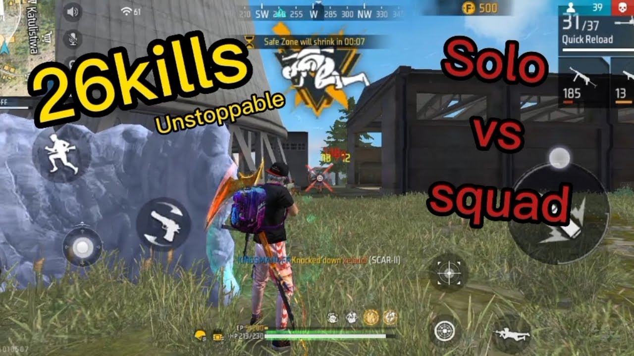 solo vs squad | gameplay | garena free fire | 1 vs 4 | gaming #freefire ...