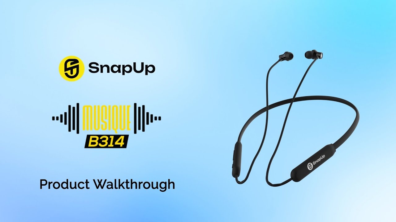 SnapUp | Musique B314 Bluetooth Neckband | Walkthrough - YouTube