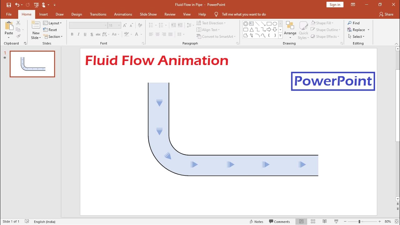 การสร้างแอนิเมชั่น powerpoint  New Update  Fluid Flow Animation in Pipeline using Arrows | Powerpoint Tutorial