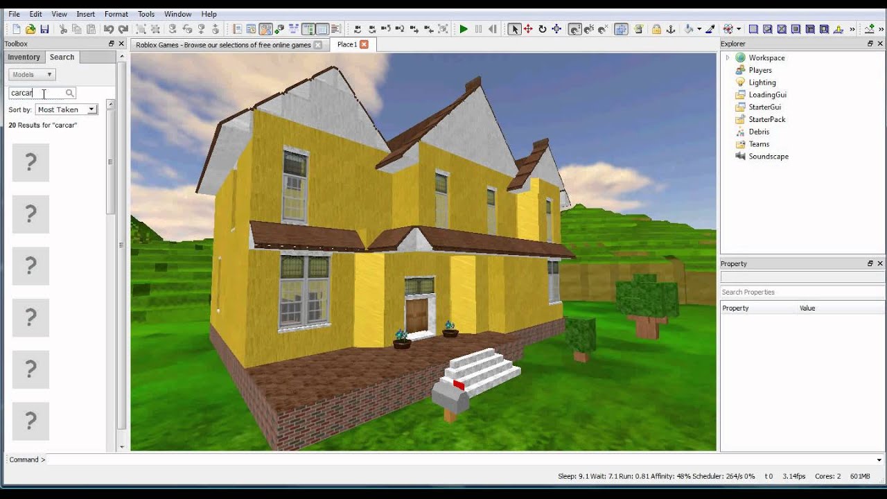 Roblox Studio Tutorial 1 Inserting Models Into Your Game Youtube