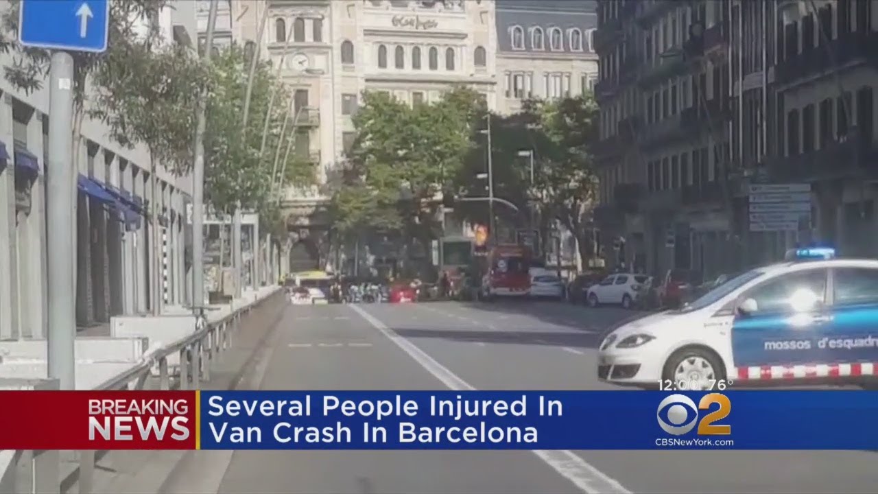 Van Plows Into Crowd In Barcelona - YouTube