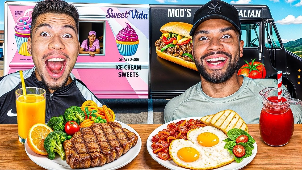 NUR VON FOOD TRUCKS ESSEN FÜR 24 STUNDEN !!!