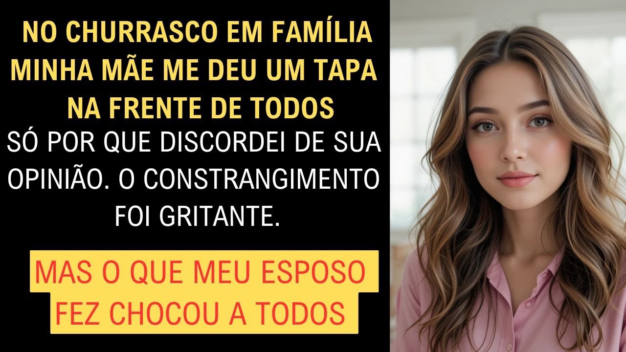 NO CHURRASCO EM FAMÍLIA MINHA MÃE ME DEU UM TAPA NA FRENTE DE TODOS… MAS O QUE MEU ESPOSO FEZ..