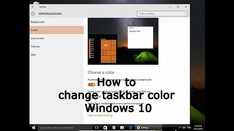 How to change taskbar color Windows 10