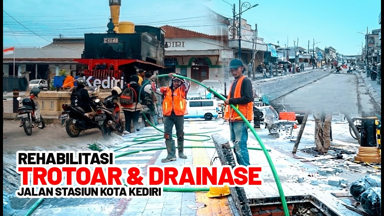 Rehabilitasi trotoar dan drainase Jalan Stasiun