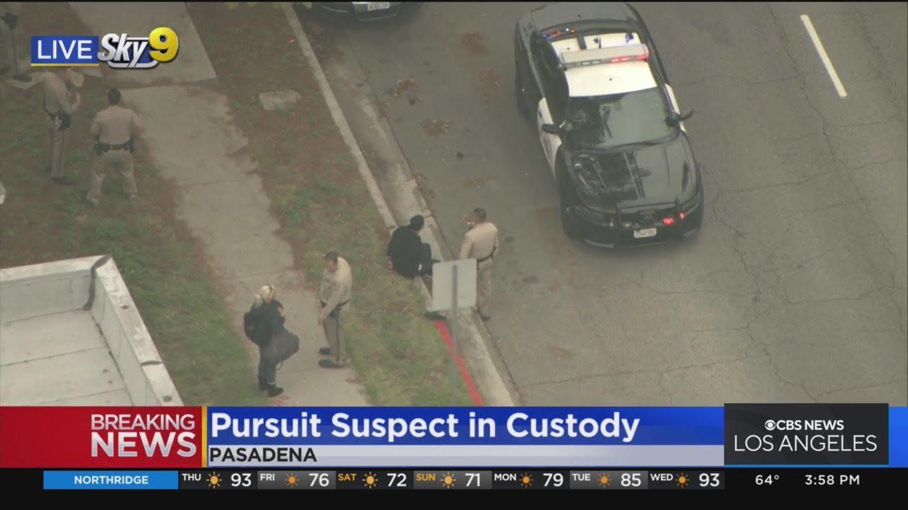 Pursuit suspect taken into custody in Pasadena - YouTube