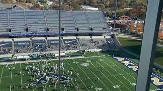 The long view of UB football celebrating a 41-30 win at Akron