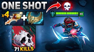 x4 Divine Rapiers Phantom Assassin One Shot Daggers 71 Kills | Dota 2 Gameplay