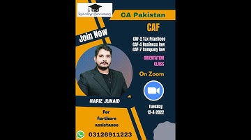 CAF-04 | Business Law | Lecture 1 |Orientation Classes | Sep-22 Attempt | Hafiz Junaid APFA, CA(F)