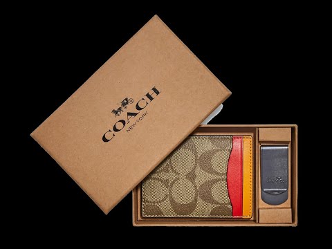 COACH Id Card Case And Money Clip Set in Brown for Men