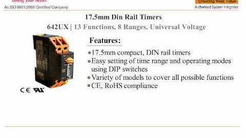 DIN-RAIL MOUNTED ANALOG ON-DELAY-INTERVAL-REPEAT CYCLE  TIMER 642 UX SELEC
