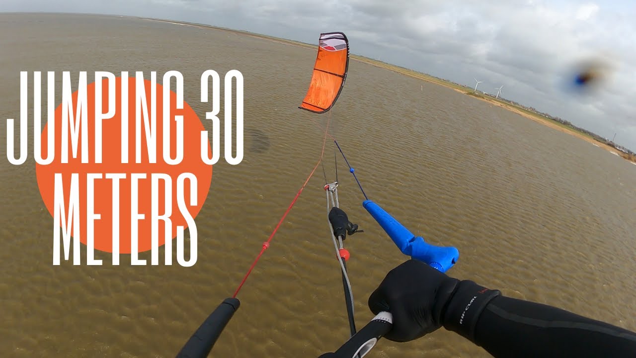 Jumping 30 Meters High! Kitesurfing During Storm Evert