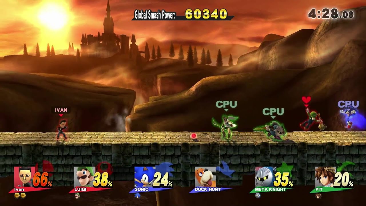 Super Smash Bros. for Wii U Classic Mode (9.0) Ivan(Mii Brawler) - YouTube
