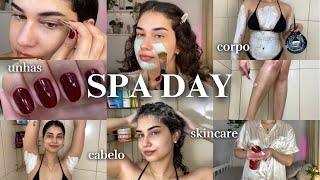 SPA DAY COMPLETO 🧖🏻‍♀️🫧 glow up para o fim de ano | unhas, cabelo, skincare & corpo