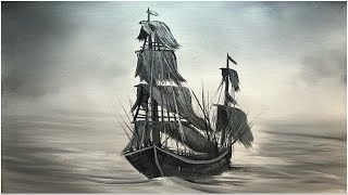 Painting a Ghost Ship wet on wet oil painting