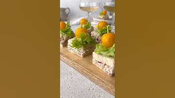 Mini tuna sandwiches: the perfect party snack🥪 #tuna #sandwich #appetizer
