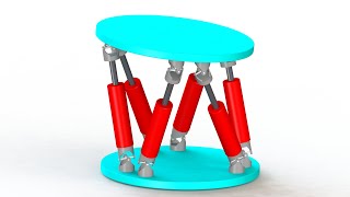 Stewart Platform / Hexapod Table Mechanism Animation in Solidworks