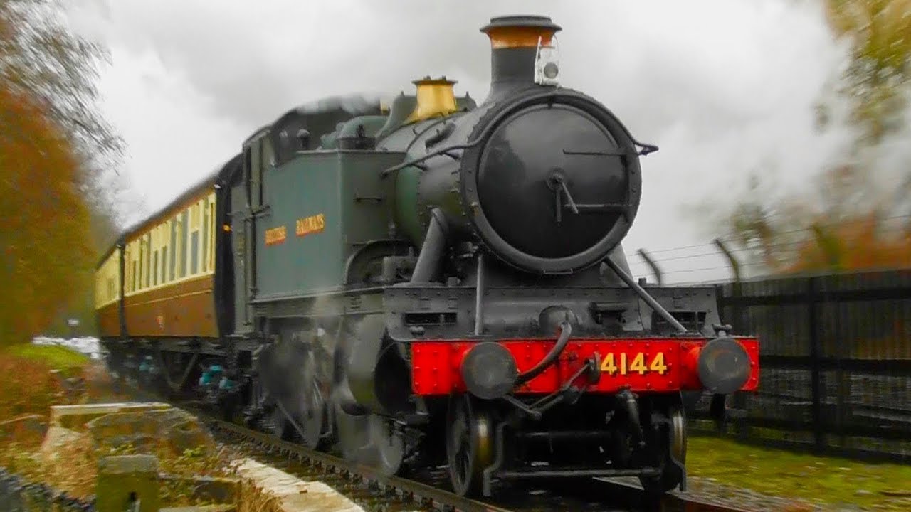 GWR 4144 Steam Train At Didcot Railway Centre In The Rain - Saturday ...