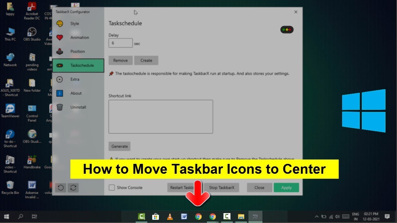 How To Center Taskbar Icons On Windows 10 Youtube