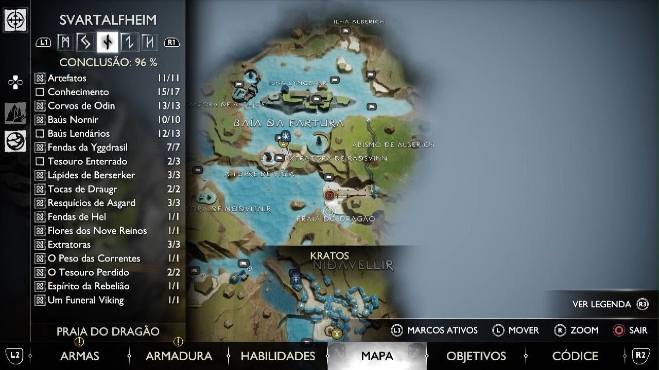 God of War Ragnarok Todos os Mapas do Tesouro 