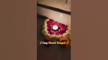 Diwali Rangoli | Flower Rangoli #easyrangoli #borderrangoli #diwalirangoli #simplerangoli
