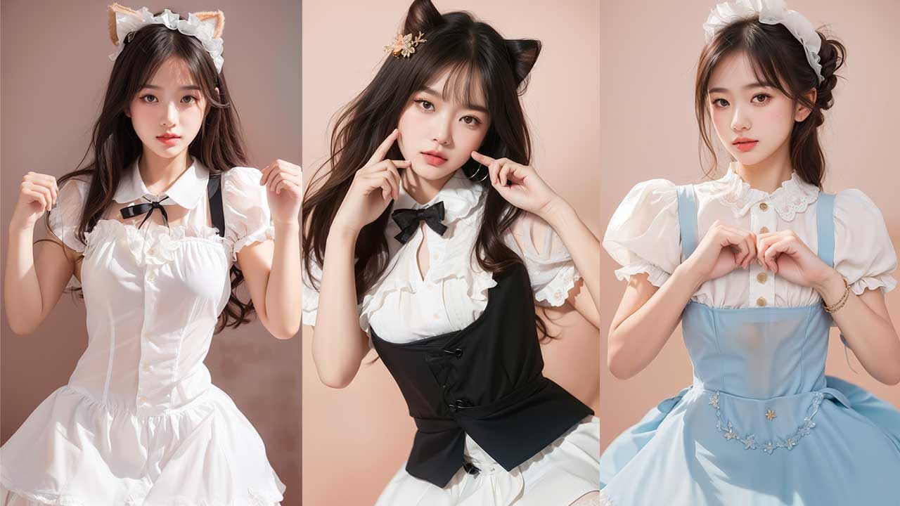 Neko горничные. Neko maids. AI Art.