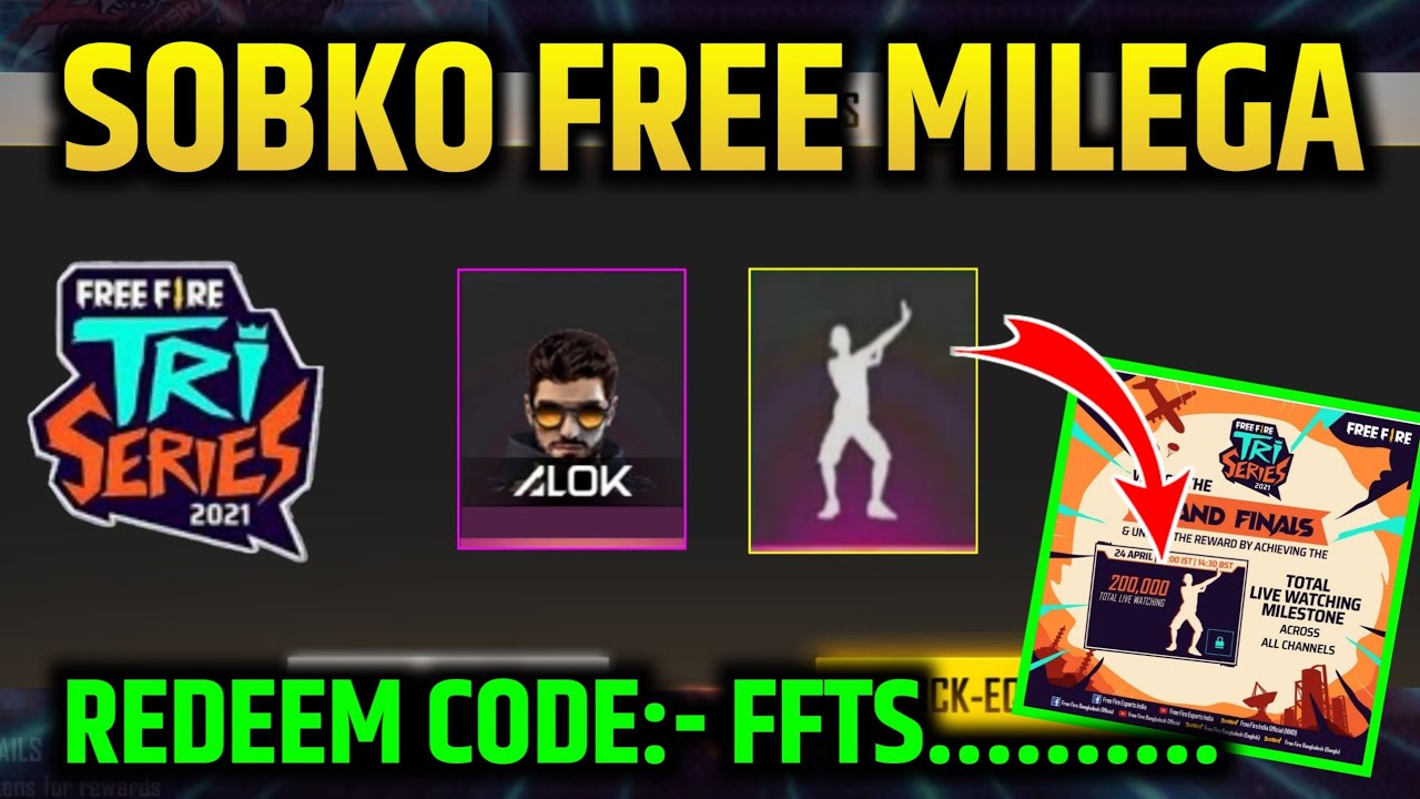 FFTS LIVE WATCHING REWARDS IN FREE FIRE || FREE FIRE TRI SERIES 2021 REWARDS || FFTS REDEEM CODE ||