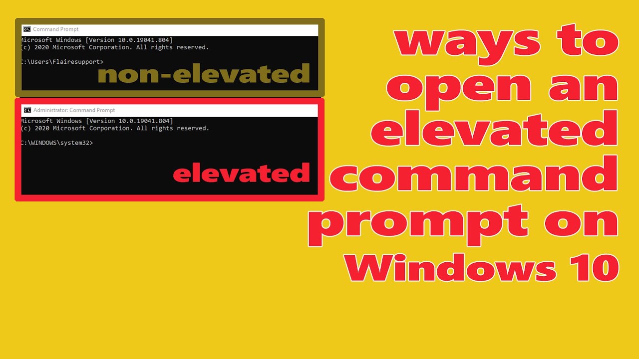 elevate command prompt windows 10
