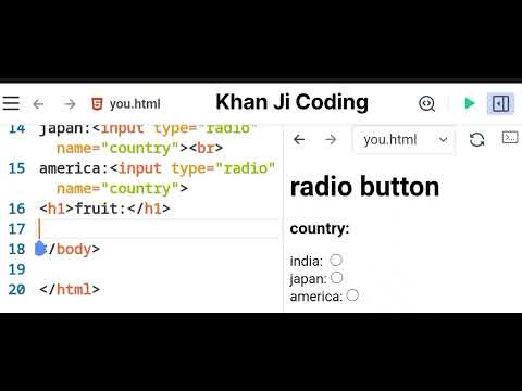 redio button html coding Lassan-10 for beginners in hind   html coding