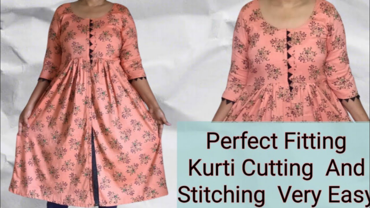 6 Panel Kurti Cutting and Stitching Full Tutorial Step by Step | Umbrella Cut  Kurti/Suit Cutting - YouTube