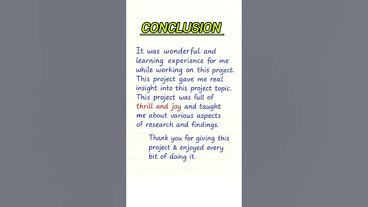 Beautiful Project Conclusion Page | Best Handwritten Project Ending for Students