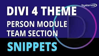 Divi 4 Person Module Team Section 👈