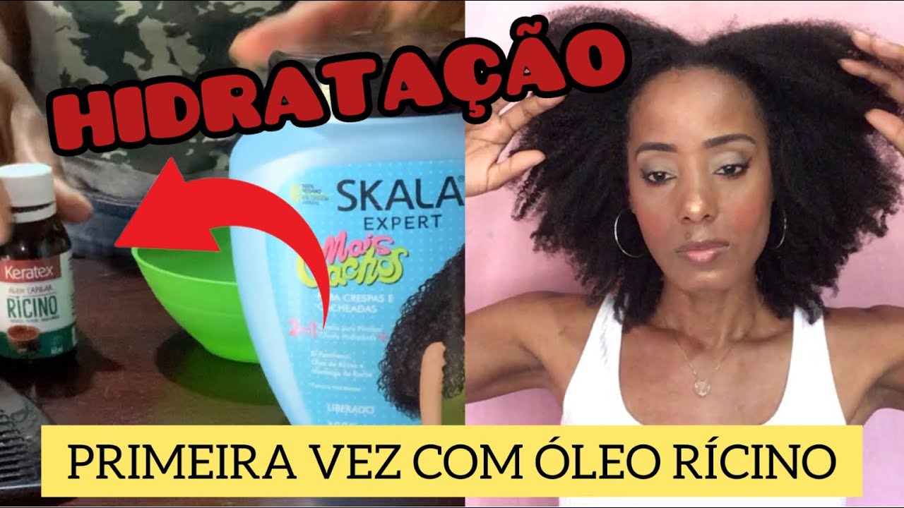 Hidratação pela primeira vez com o óleo de rícino