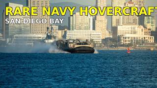 US Navy LCAC Hovercraft Cruising Through San Diego Bay | Cinematic Close-Up