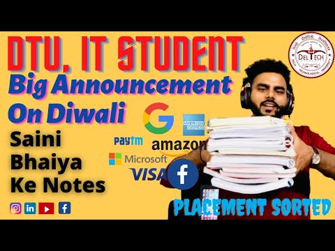 About me and my YouTube channel in Hindi 🔥🔥🔥  || Final yr.  IT Student at DTU || Placements 🤑🤑🤑 .