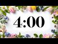 4 Minute Timer 🐞 Spring Flowers & Ladybugs | Happy Instrumental Music for Focus & Study