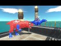 EPIC BATTLE RACE SPIDERMAN TREX VS CAPTAIN SPINOSAUR - ARBS