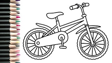 How to draw bicycle very easy and step by step | Drawing bicycle simple and easy drawing tutorial