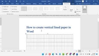 How to create vertical lined paper in ms word