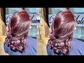 FLOWY PURPLE TINTED HAIR | SILK PRESS