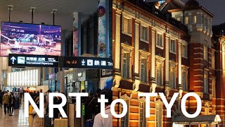 (4K) How to get from narita airport terminal 1 to JR Tokyo Station with Narita Express