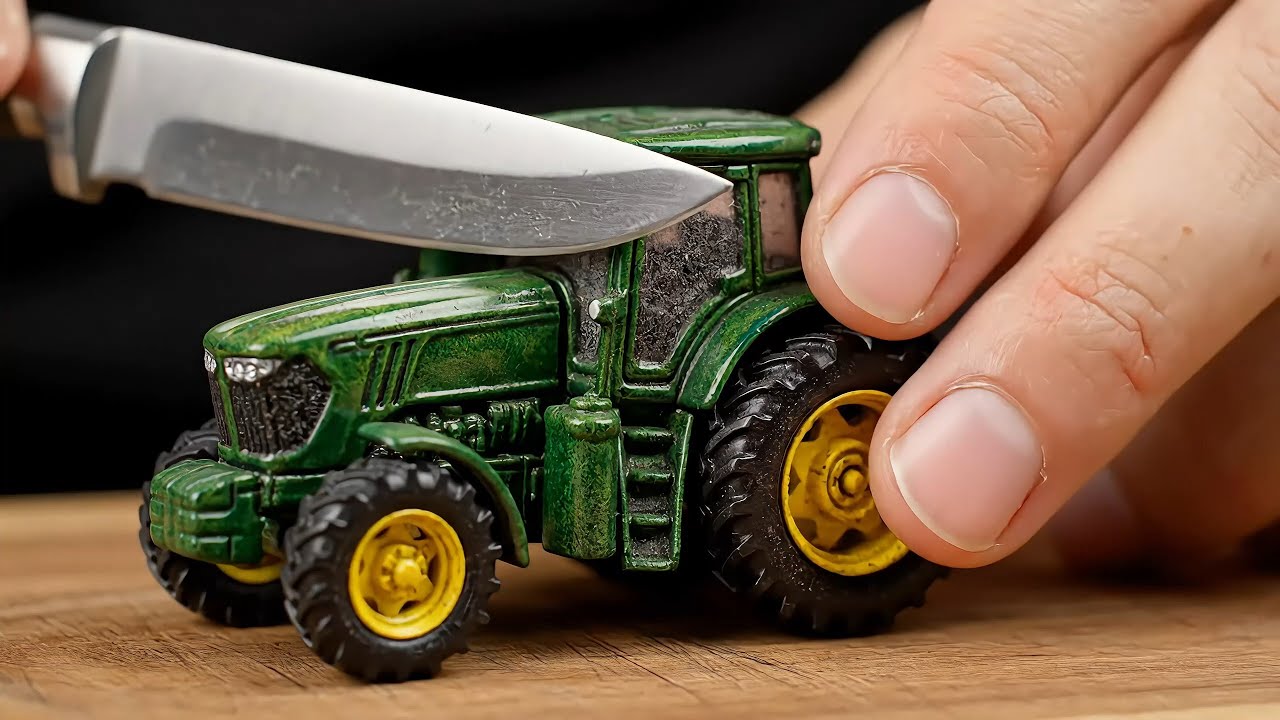 Crushing a Hyper Realistic Tractor Under a Hydraulic Press - Mesmerizing Destruction Viral ASMR