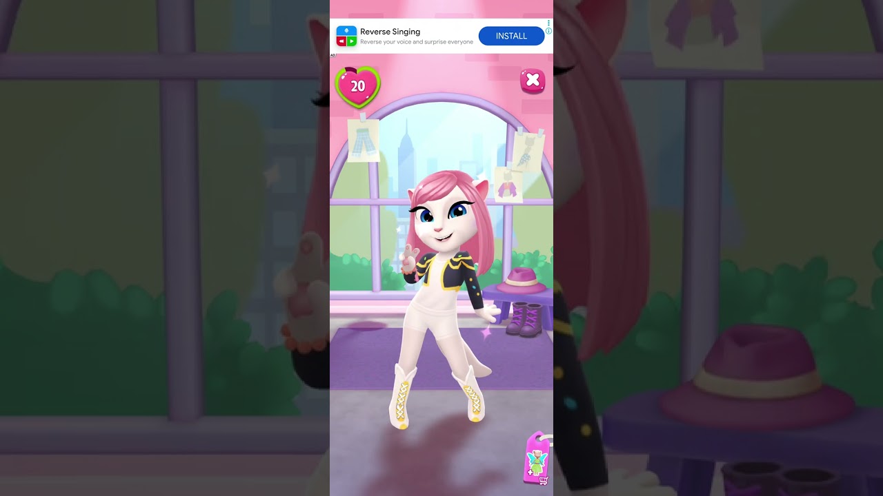 Talking Angela 2. Transforming Angela into Rumi golden outfit. 