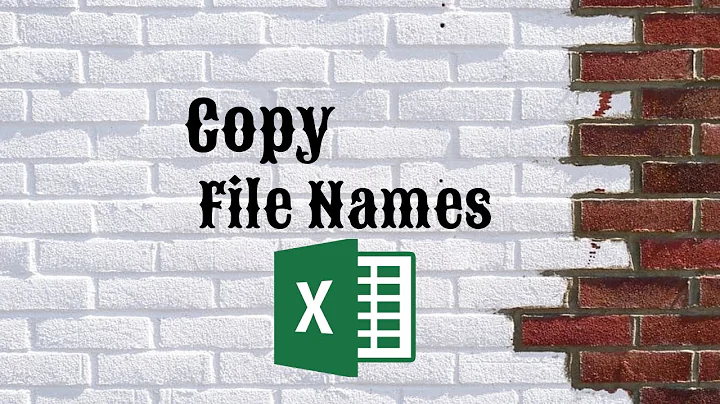 Copy all File Names in Folder to Excel