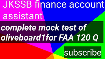 Jkssb FAA full mock test1 oliveboard