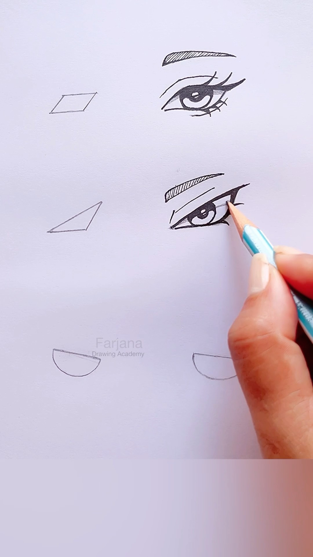 Easy eye drawing technique #drawing #art #shorts
