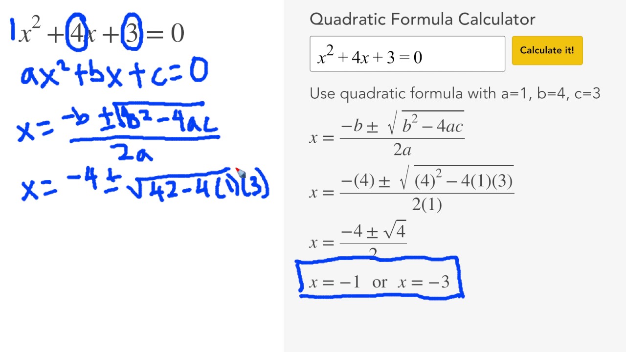 Quadratic Formula Calculator Mathpapa