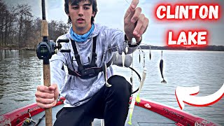 Throwing BIG BAITS in Warm Water Discharge! | Early Spring Prespawn Bass | Clinton Lake, Illinois