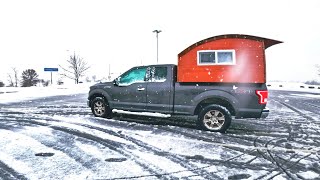 Truck Camping in a Snowstorm | Holidays w/ the Family