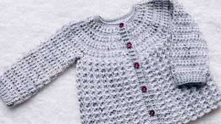 De 12M a 10 años cardigan, chaquetita, abrigo tejido con ganchillo SUPER FACIL #crochetforbaby